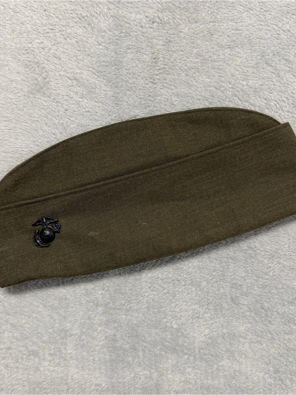 Vintage Sam Bonk Men's Military Garrison Hat Cap Green Wool Blend Size 7